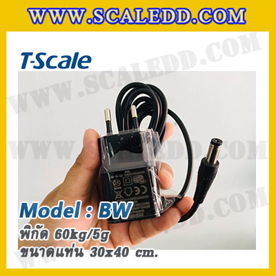 เครื่องชั่งน้ำหนักดิจิตอล พิกัด60kg ความละเอียด5g ขนาดแท่นชั่ง30*40cm ยี่ห้อ TSCALE รุ่น BW-EA3040-60 (เครื่องชั่งผ่านตรวจรับรองจากสำนักชั่งตวงวัด)