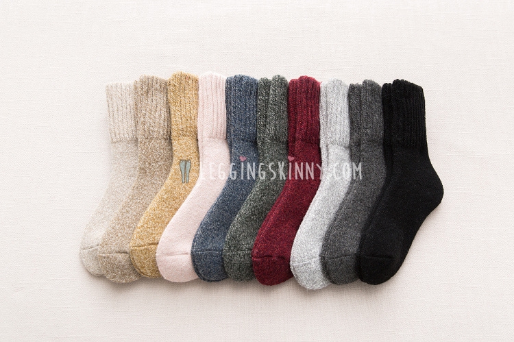 ถุงเท้าขนสัตว์หนาพิเศษ มี 10 สี VER.II