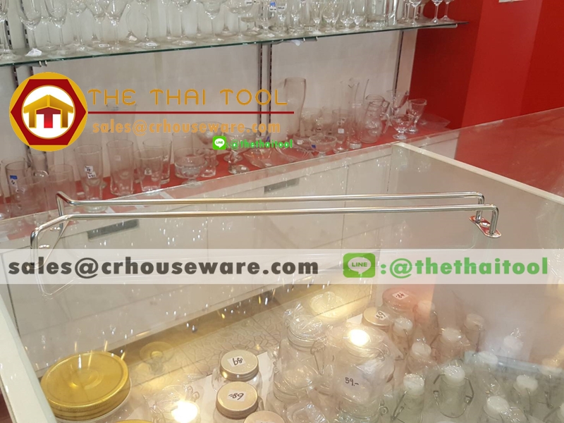 ราวเดี่ยวแขวนแก้ว 16 นิ้ว 013-JPGHR-16 Glass hanger ,glass ကိုကြိုးကွင်း,玻璃衣架,Kính treo,កញ្ចក់ hanger