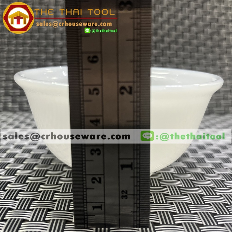 ถ้วยแบ่ง เนื้อมุก ลายมุก (ไม่เขียนขอบทอง) ขนาด 3.75 นิ้ว