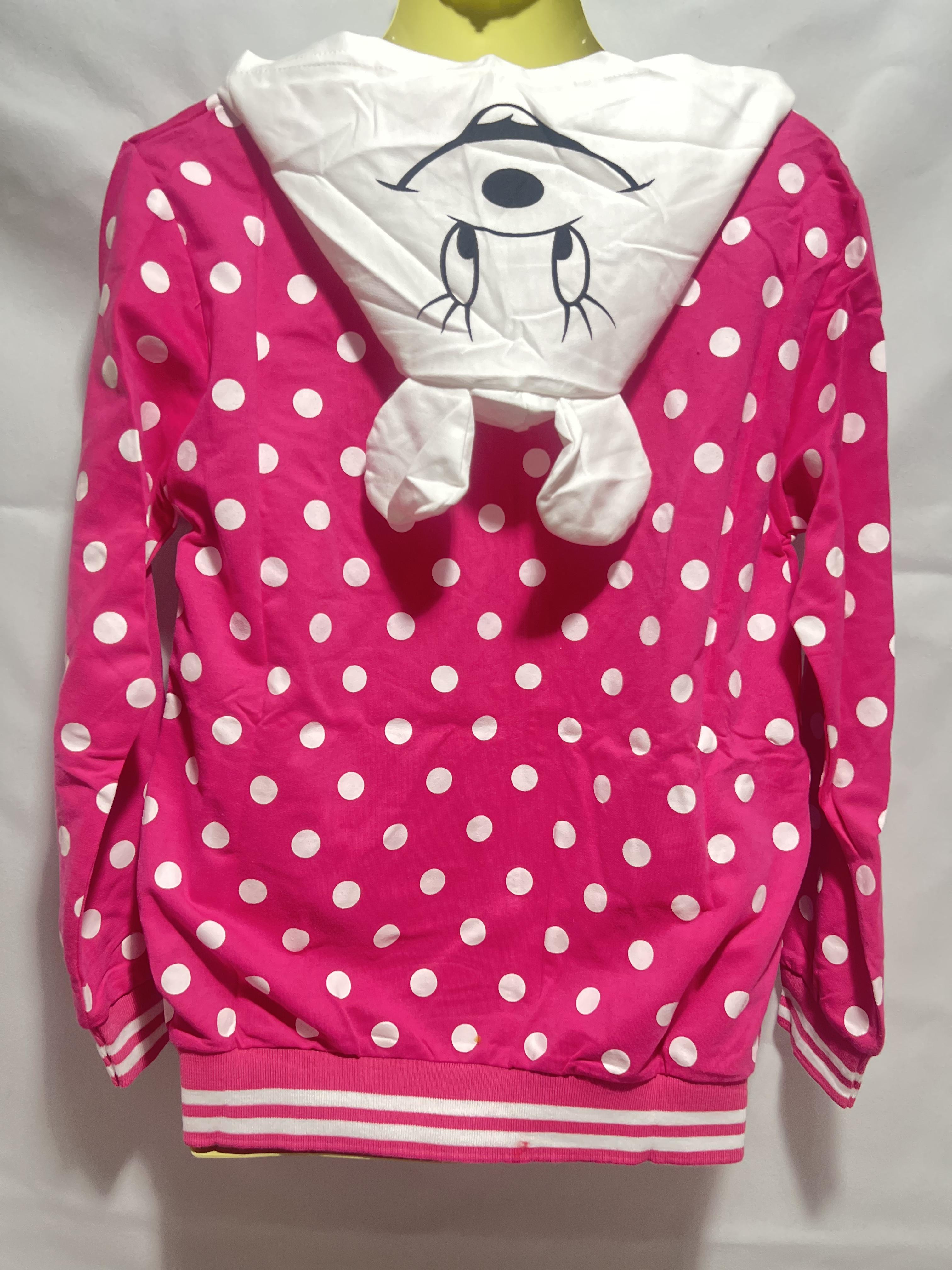 เสื้อกันหนาวมินนี่ลายจุด มีฮูด ซิปหน้า