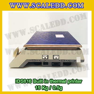 เครื่องชั่งดิจิตอล พิกัดน้ำหนัก 15kg Built-in thermal printer ยี่ห้อ SDS รุ่น IDS816 ค่าละเอียด 0.5g
