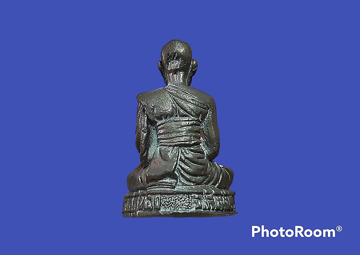 รูปหล่อกริ่ง พระภาวนาพรหมคุณ (หลวงพ่อเมตตานุศาสน์) วัดกุฎีทอง จ.สิงห์บุรี เนื้อนวะโลหะ ปี 2541 พร้อมกล่องจากวัดเดิมๆ