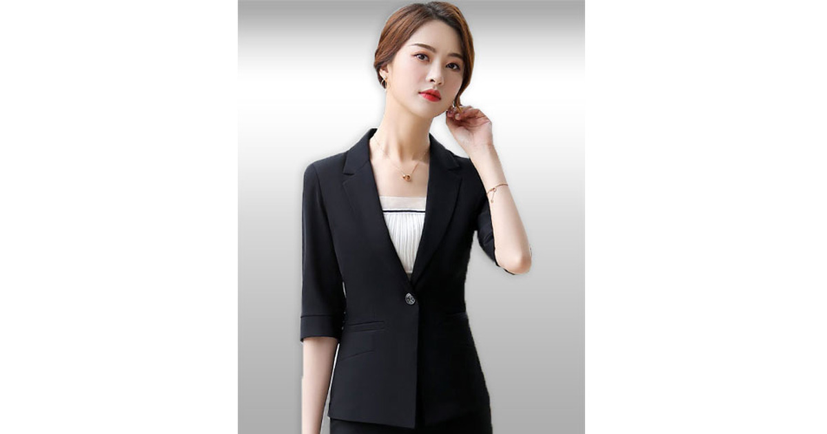 เสื้อสูทผู้หญิงสีดำแบบสวยหรู มี 7 ไซส รหัส 2406