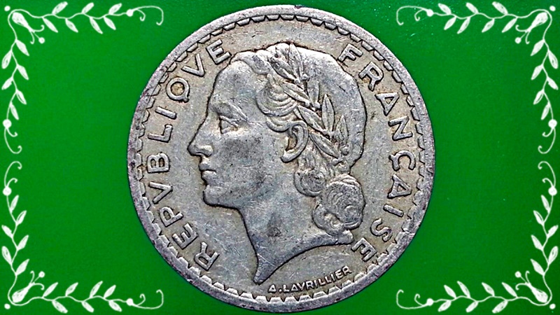 เหรียญ เงินตรา ประเทศ ฝรั่งเศส Francs 1945