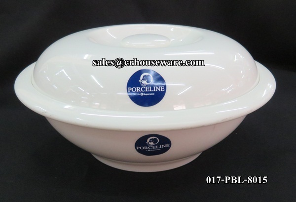 Porceline ชุดโถข้าวพร้อมฝา 9 นิ้ว 017-PBL-8015,Set of rice bowl with lid 9 inches