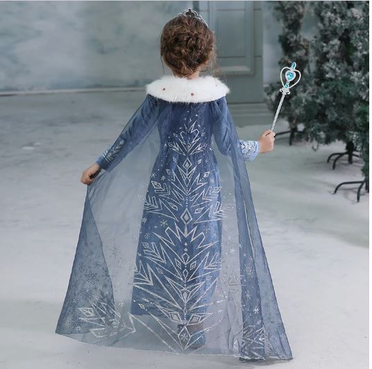 ชุดเด็ก : เดรส+ผ้าคลุมแอลซ่าซีซั่น2