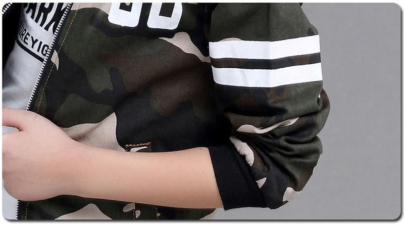 ชุดกันหนาวเด็ก ชุดเสื้อแขนยาวลายทหาร+กางเกงขายาว