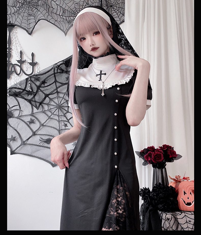 Friendly4kid haloween ชุดฮาโลวีน ผู้ใหญ่ แวมไพร์แม่ชี