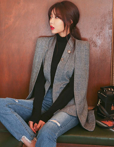 สินค้าพรีออเดอร์ สูทผ่าไหล่แบบสวยสไตล์เกาหลี รหัส PO-SUIT-001