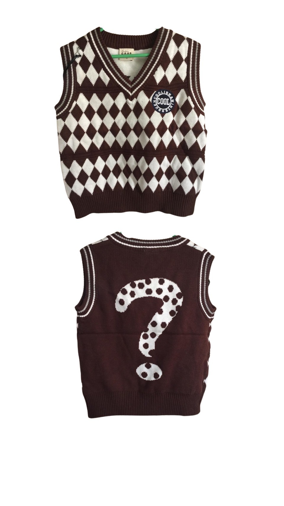 เสื้อกันหนาวเด็ก เสื้อกั๊กไหมพรมชาย