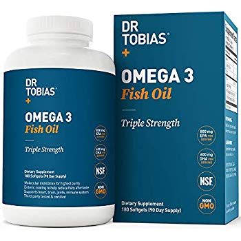 **พร้อมส่ง**ฉลากใหม่ Dr.Tobias Omega 3 Fish Oil Triple Strength 180 Caps 2,000 mg น้ำมันปลา(Fish Oil)ยอดขายอันดับ 1 ของอเมริกา
