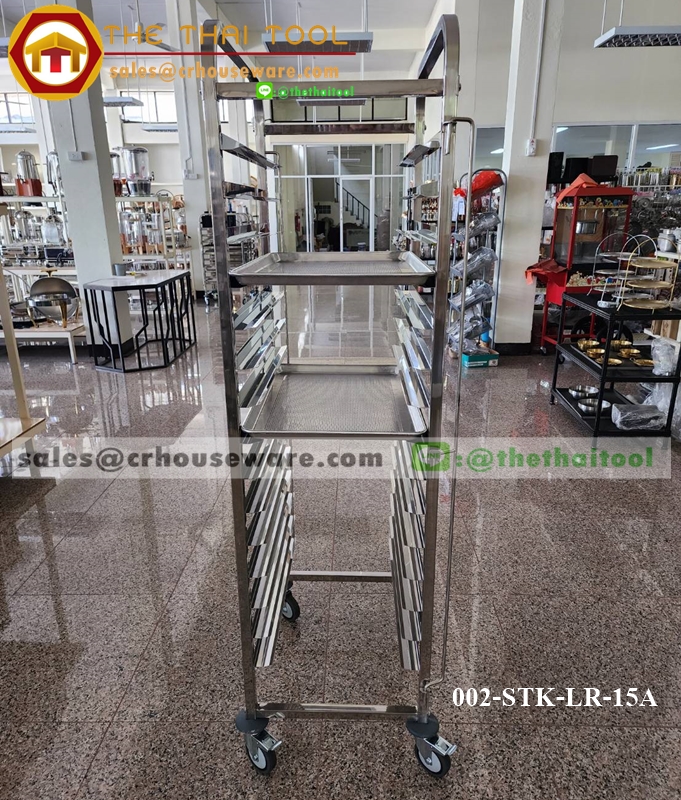 รถเข็นแร็ควางถาดอบเบเกอรี่ 15 ชั้น 002-STK-LR-15A