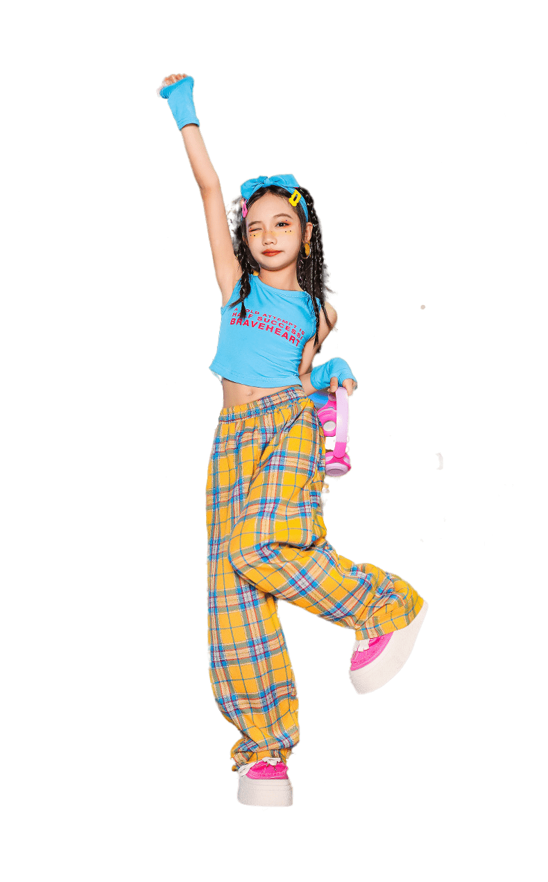 พร้อมส่ง ชุดเต้น เซ็ตเสื้อเอวลอย+กางเกงเอวพับขายาว พร้อมปลอกแขน