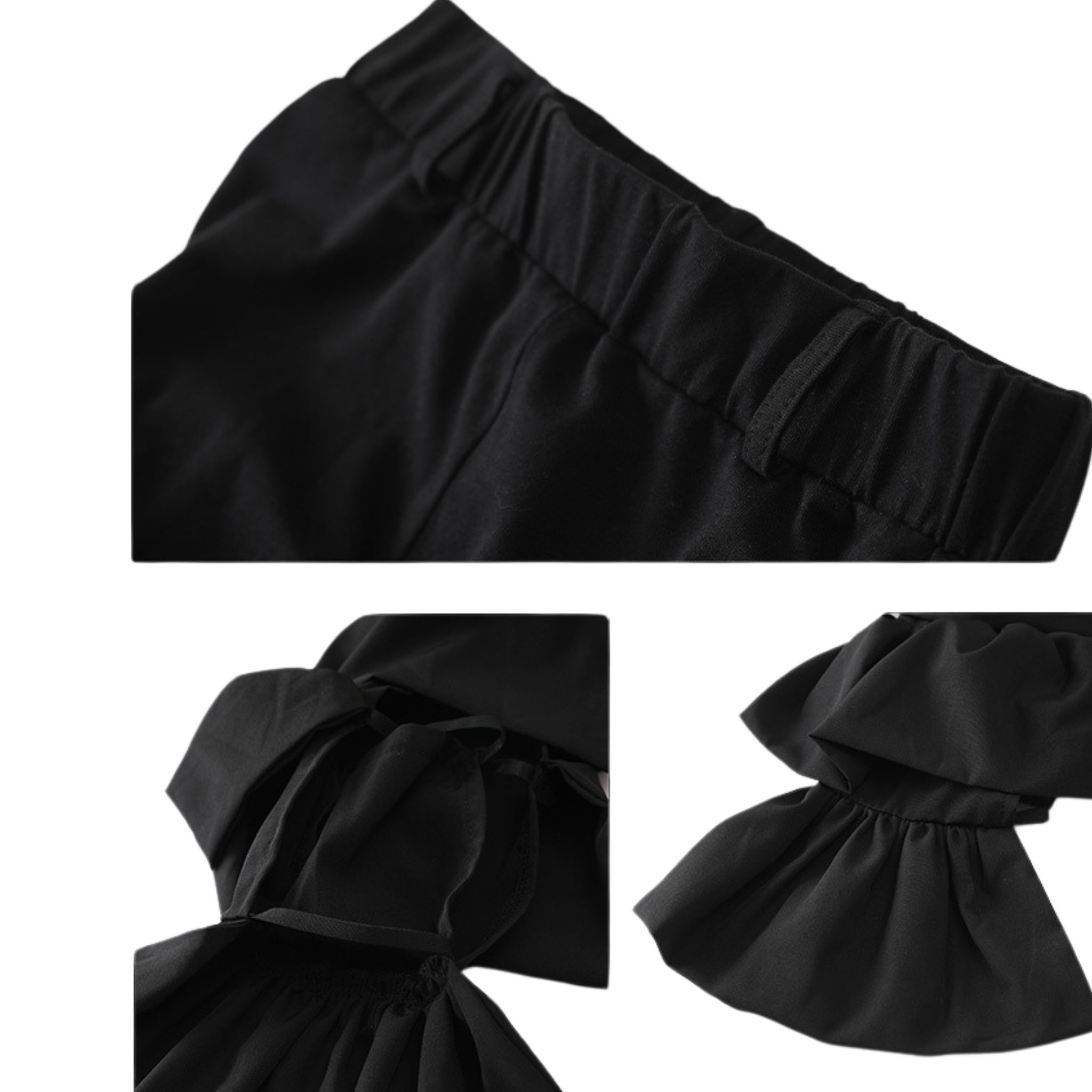 พร้อมส่ง ****ชุดเต้น ชุดแดนซ์ เสื้อแขนยาว+ตัวในสีขาว+กางเกงขายาวสีดำ