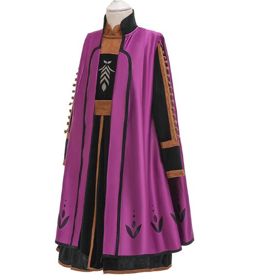 เดรสเจ้าหญิง โฟเซ่น เดรสสีน้ำตาล พร้อมเลกกิ้งและผ้าคลุม