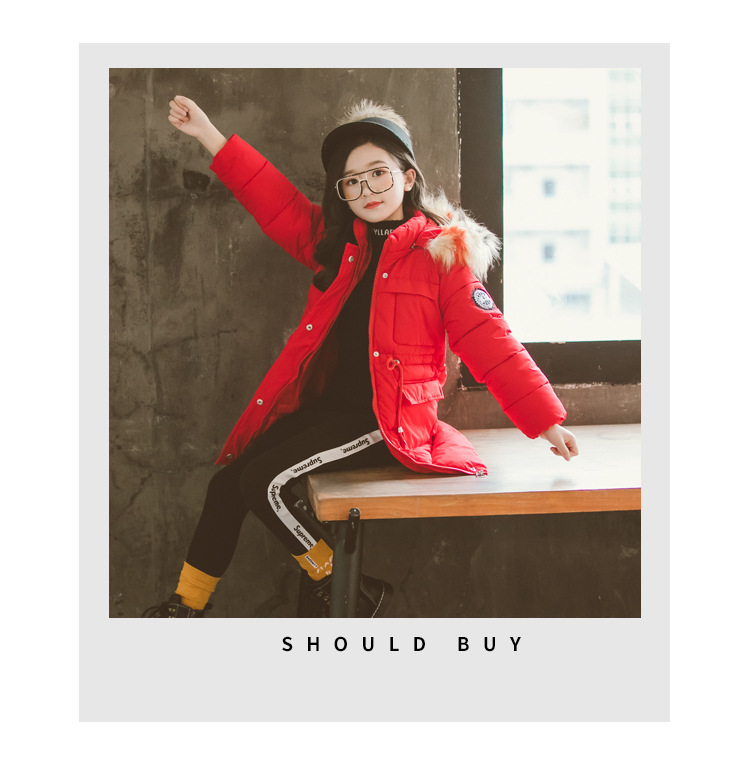 เสื้อกันหนาว บุนวมสีแดง มีฮูด