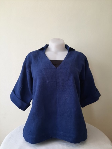 ผ้าฝ้ายฮัมพื้นย้อมสีธรรมชาติวิ่งไปทำงาน T1 น้ำเงิน,ครีม,ชมภู่,ขาว M,L,XL,XXL