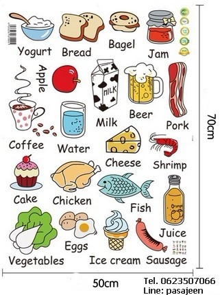 สติ๊กเกอร์เรียนรู้ สอนคำศัพท์ภาษาอังกฤษ