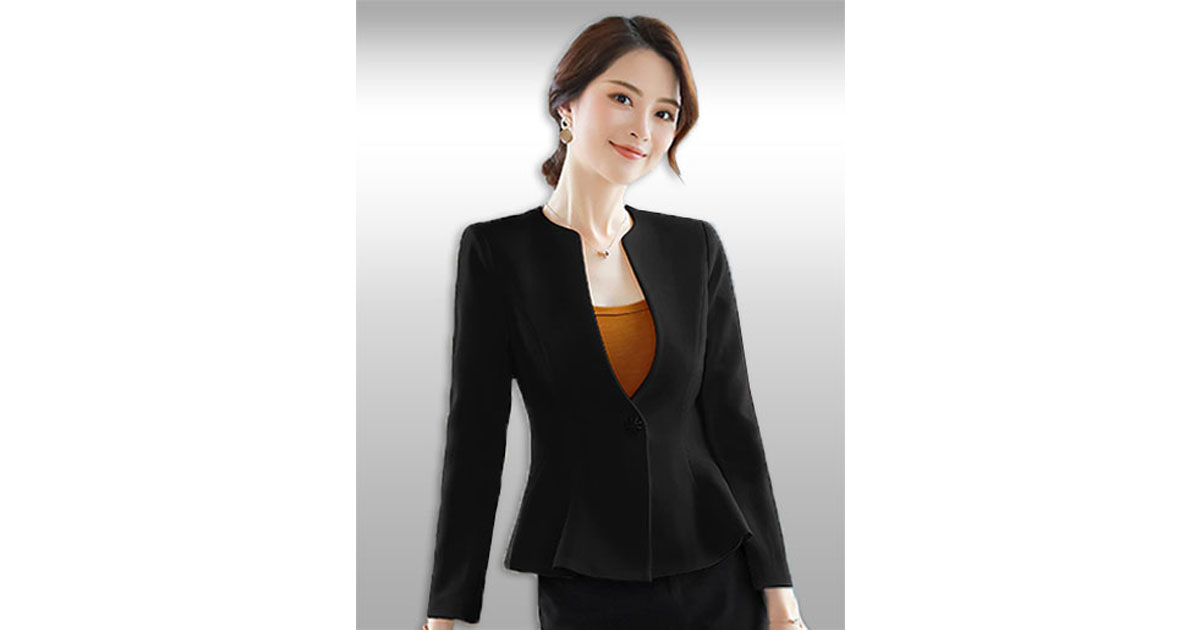 เสื้อสูทผู้หญิงสีดำสไตล์เรียบหรู มี 7 ไซส รหัส2255