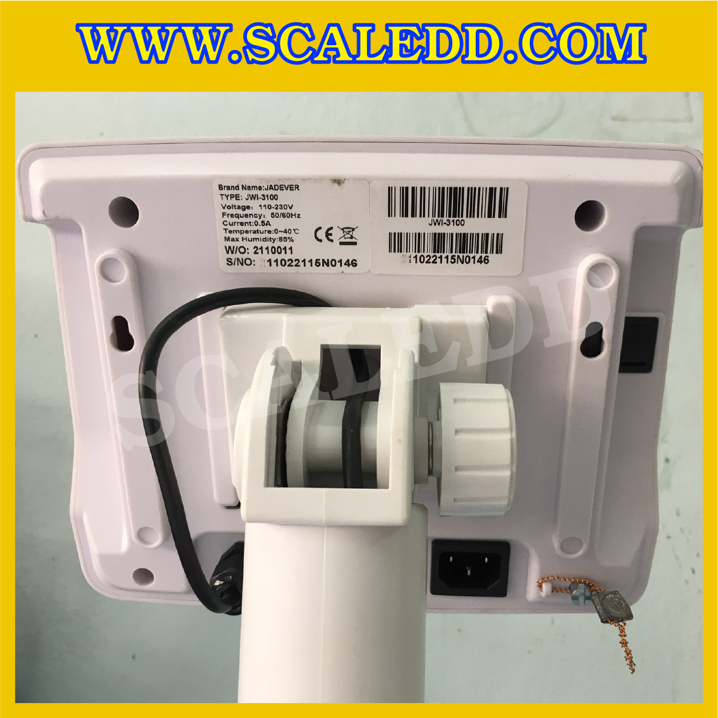 เครื่องชั่งดิจิตอลตั้งพื้น 300 kg ยี่ห้อ JADEVER รุ่น JWI-3100 II ขนาดแท่น 70x80cm. พิกัดน้ำหนัก 300kg ค่าละเอียด 20g