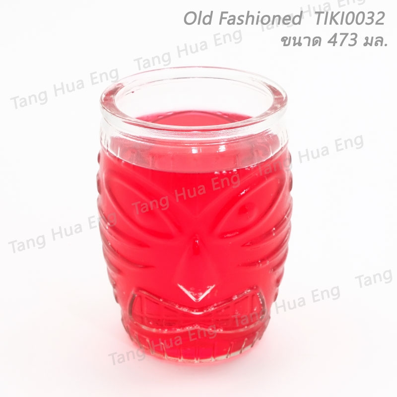 ( 1 ใบ ) แก้วใส TIKI Old Fashioned Tumbler ขนาด 473 มล. TIKI0032