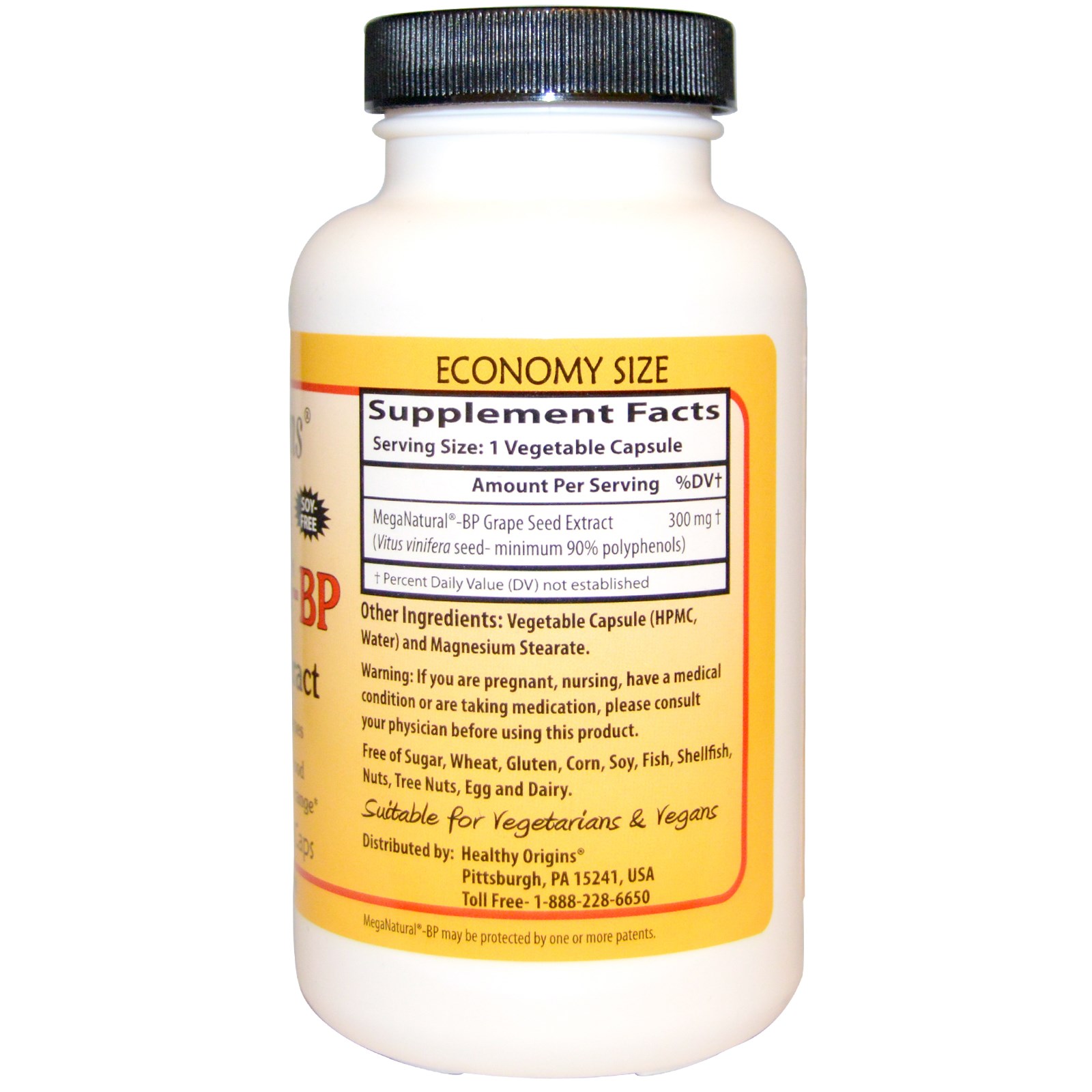 **พร้อมส่ง**Economy size*Healthy Origins Mega Natural-BP Grape seed Extract 300 mg, 150 capsules สารสกัดจากเมล็ดองุ่นเพื่อผิวกระจ่างใส ไร้ริ้วรอย