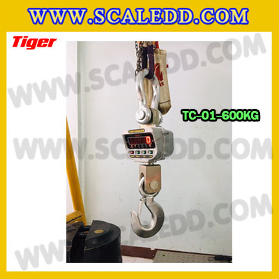 ตาชั่งแขวน600กิโลกรัม เครื่องชั่งแขวน600kg เครื่องชั่งแขวนดิจิตอล600kg ตาชั่งแขวนดิจิตอล600kg พิกัด 600kg ค่าละเอียด 0.2kg ตะขอหมุนได้360องศา เครื่องชั่งแขวนยี่ห้อ TIGER รุ่น TC-01