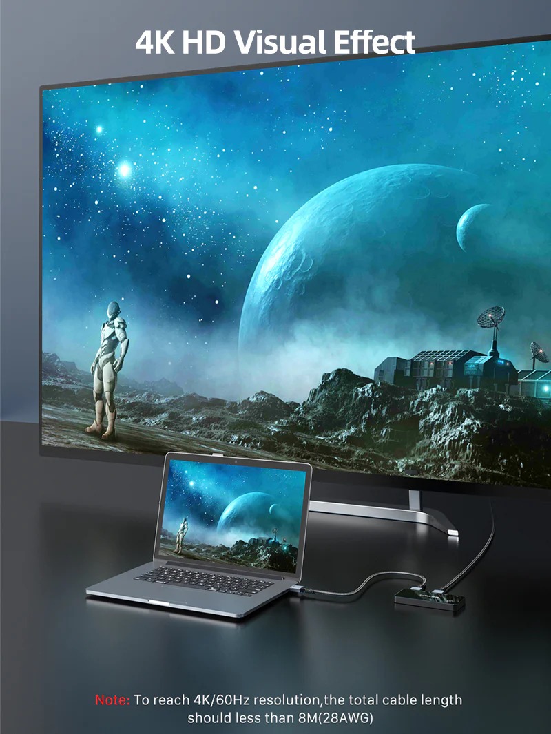 3 Port 4K60Hz HDMI Switch with IR Remote by Cabletime