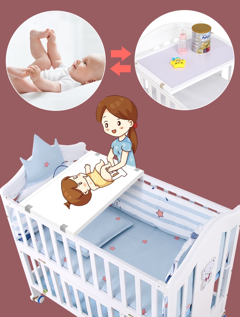 เตียงนอนไม้สำหรับเด็ก White Premium Crown TP21061 (WD17)