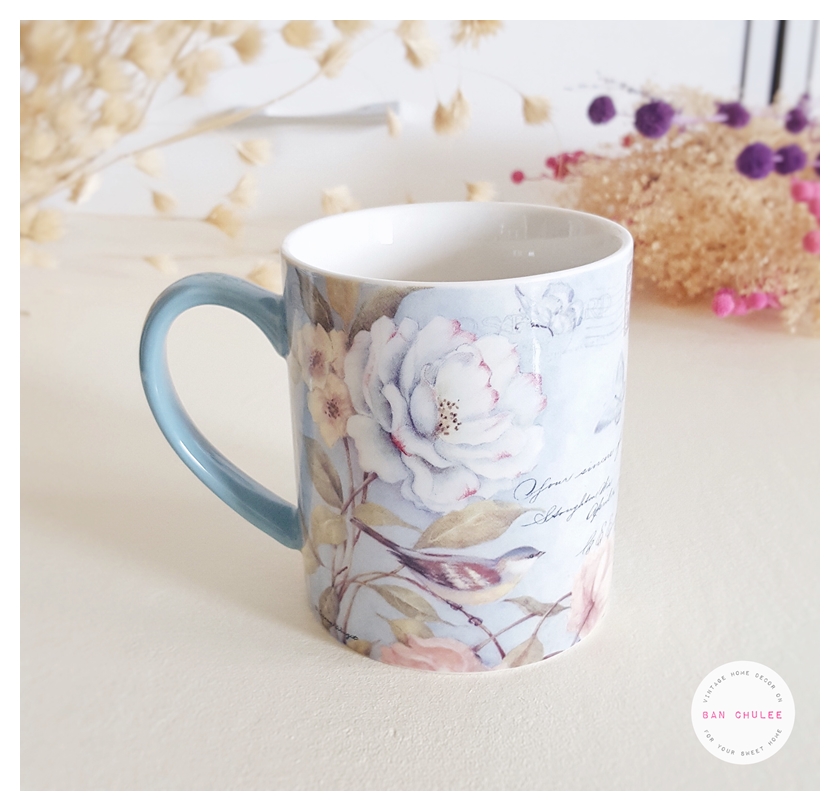Ceramic Mug - Cottage Bird แก้วเซรามิค ลายดอกไม้