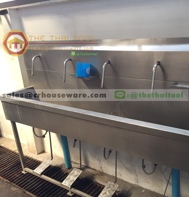 ซิ้งค์น้ำใช้เท้าเหยียบ 4 หัวก๊อก 075-RTW-04,Hand wash sink Hand Free