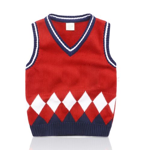 เสื้อกันหนาวเด็ก เสื้อกั๊กไหมพรมชาย