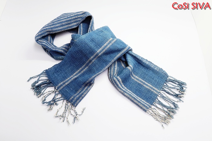 ผ้าพันคอผ้าฝ้ายย้อมคราม(Scarf - cotton dyeindigo