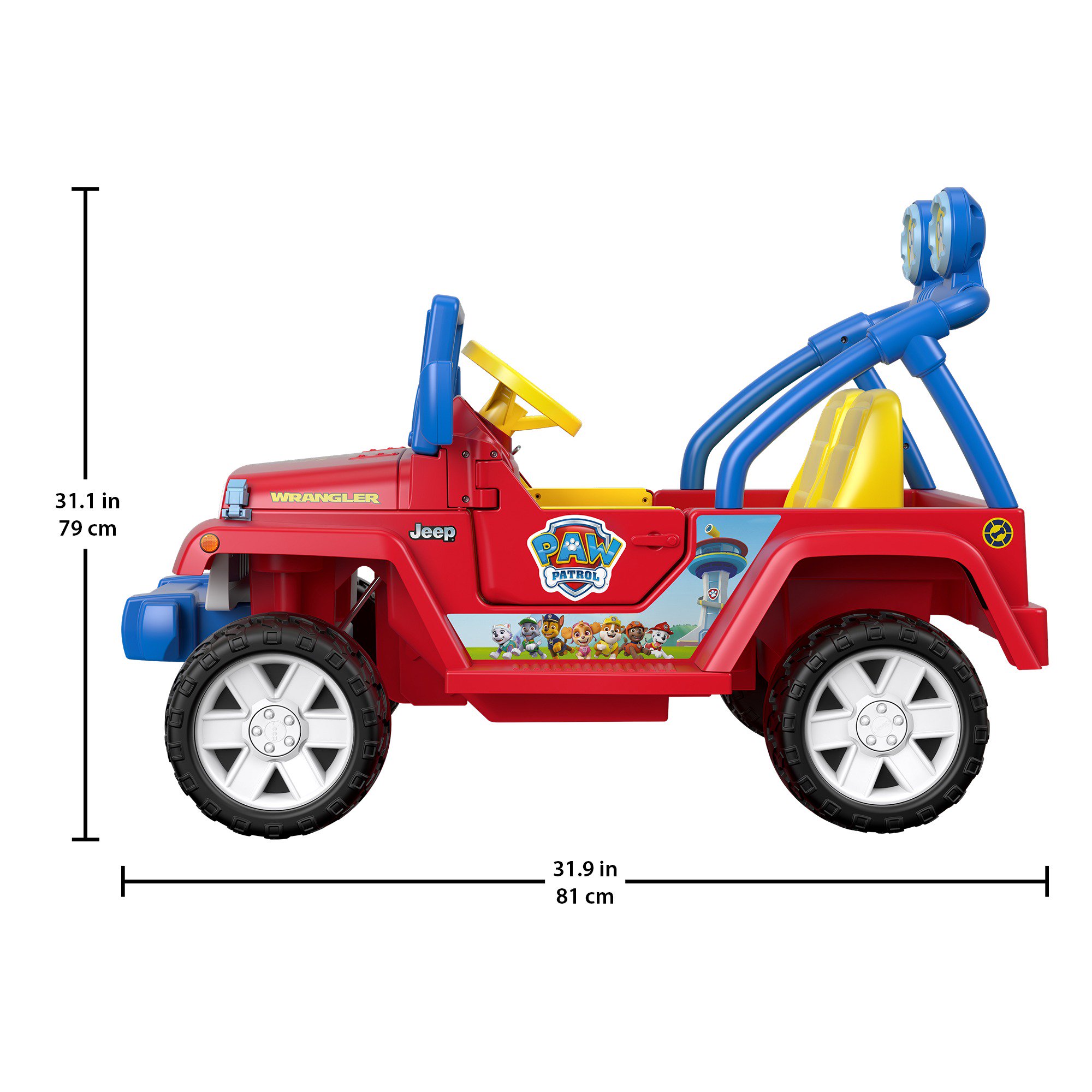 รถแบตเตอรี่ Power Wheels Paw Patrol Jeep Wrangler Ride-On Vehicle