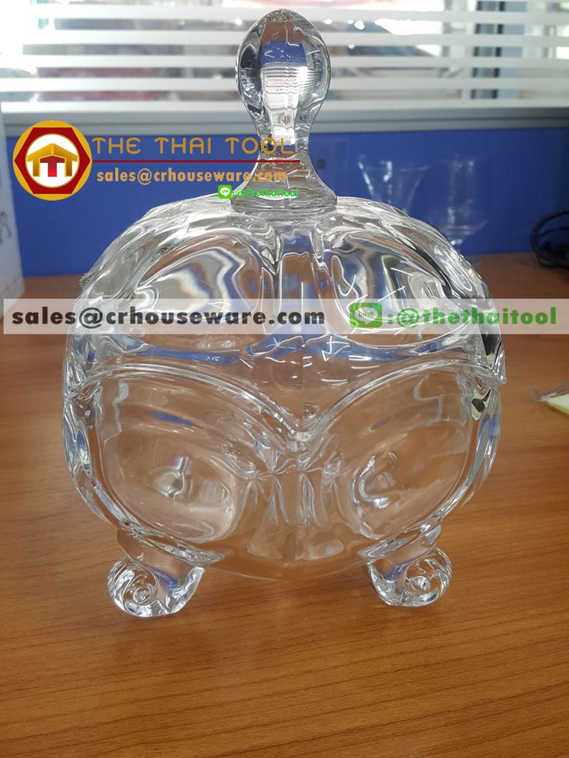 ชามคริสตัล+ฝา 6 นิ้ว Crystal bowl with lid 6 inches Code : 005-J991