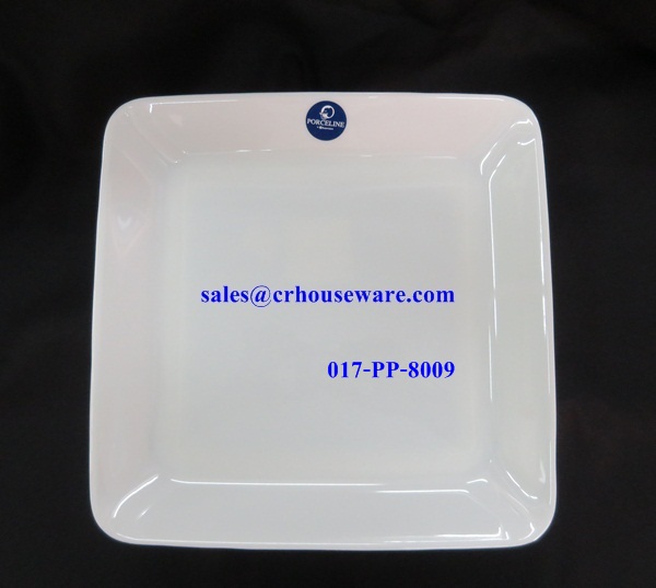 Porceline จานสี่เหลี่ยมมุมมน 10.5 นิ้ว 017-PP-8010,10.5 inch square corner plate