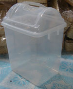 ถังขยะใสทรงสี่เหลี่ยม ฝาแกว่ง 001-523-CL