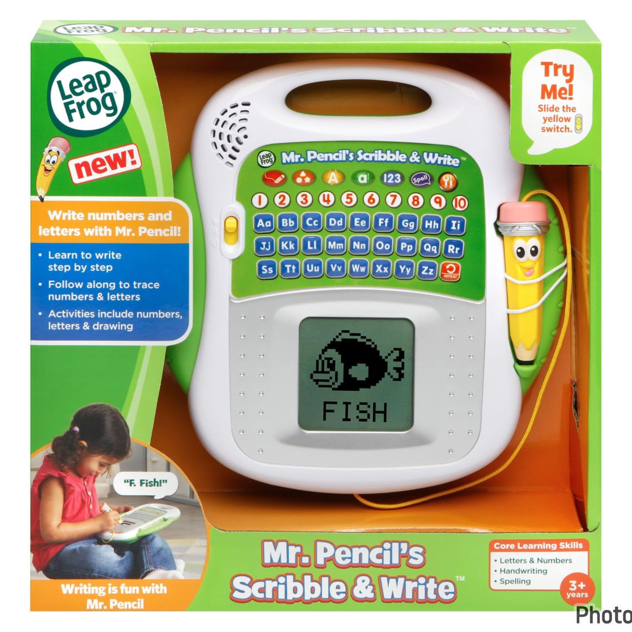 ของเล่นเสริมทักษะการขีดเขียน LeapFrog Mr. Pencil’s Scribble and Write, Green