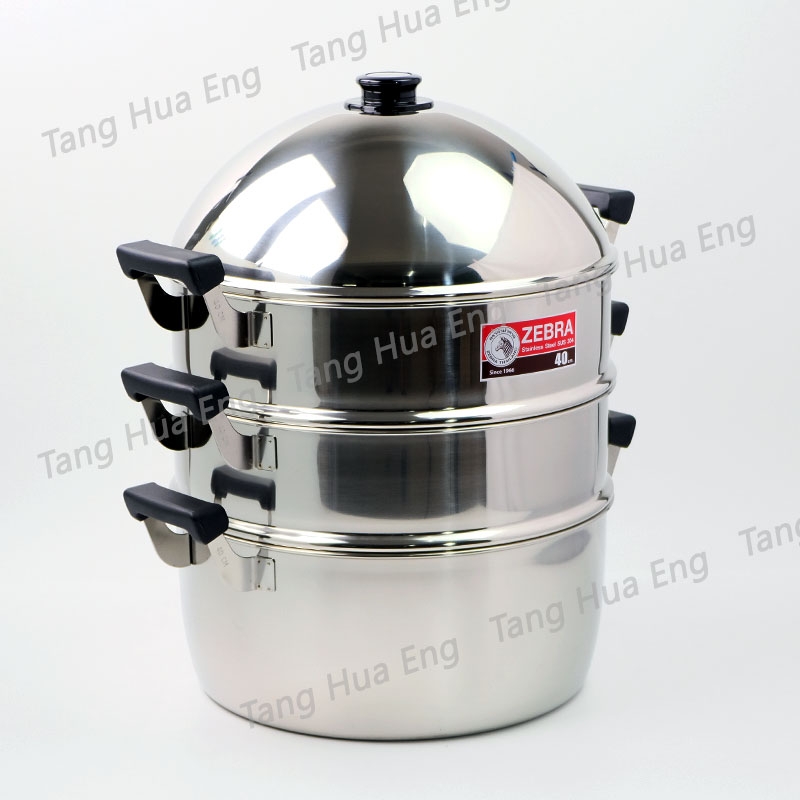Zebra ซึ้งสเตนเลสชุด 4 ชิ้น 40 ซม. ตราหัวม้าลาย ( หม้อนึ่ง )