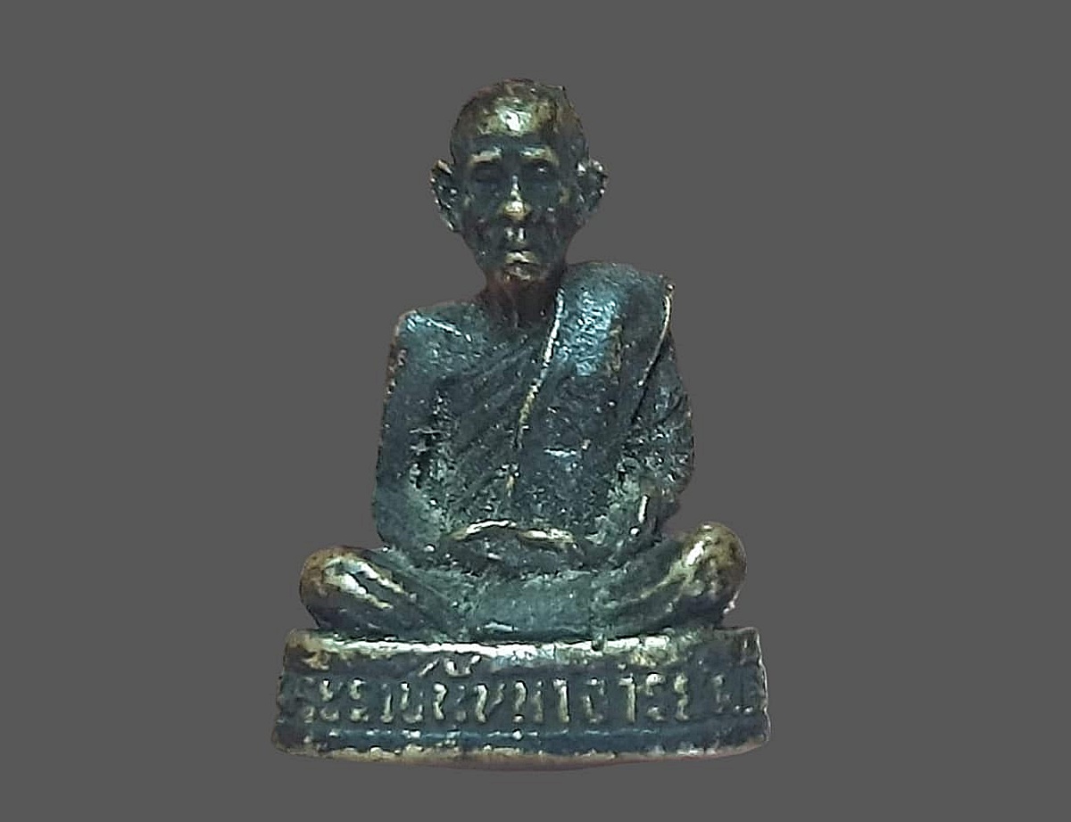 รูปเหมือนหล่อ พระราชนันทาจารย์ (ผล) วัดเวตวันธรรมาวาส กรุงเทพมหานคร เนื้อทองผสม ปี ๒๕๓๙
