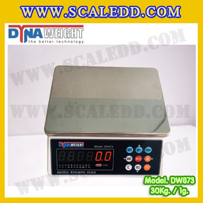 เครื่องชั่งดิจิตอล พิกัดน้ำหนัก 30kg ค่าละเอียด 1g ยี่ห้อ Dynaweight รุ่น DW873