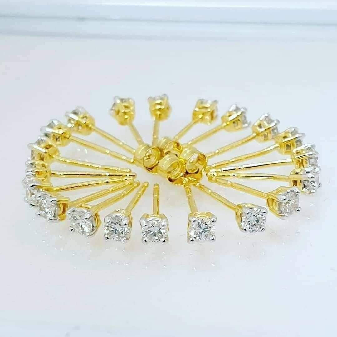 พร้อมส่งและสั่งผลิตต่างหูเพชรแท้เม็ดเดี่ยว แต่งงาน หมั้น ใส่เที่ยว ออกงาน ทองคำ 9K เพชรแท้ 0.10 กะรัต 2 เม็ด ราคาถูกมาก ส่งฟรี