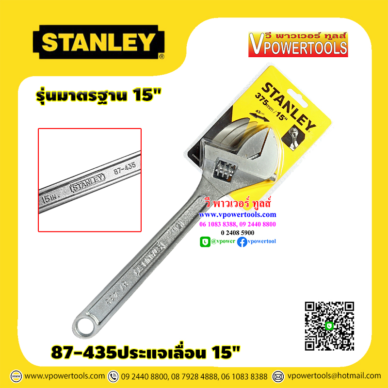 Stanley ประแจเลื่อน, ประแจ รุ่นมาตรฐาน 15นิ้ว. รุ่น 87-435
