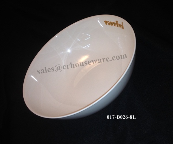 ชามก๋วยเตี๋ยวทรงกลม 8 " 017-B026-8L ถ้วยก๊วยเตี๋ยว ,ชามก๊วยเตี๋ยว,ชามเมลามีน,ถ้วยเมลามีน, ชามทรงกลม ,ถ้วยทรงกลม ,ชามทำโลโก้, งานทำโลโก้