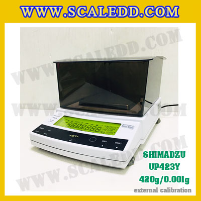เครื่องชั่งดิจิตอล ทศนิยม 3 ตำแหน่ง รุ่น UP423Y 420gx0.001g เครื่องชั่งละเอียดสูง420g เครื่องชั่งน้ำหนัก420g ตาชั่ง420กรัม พิกัดน้ำหนัก 420g ความละเอียด 0.001g ยี่ห้อ SHIMADZU รุ่น UP423Y