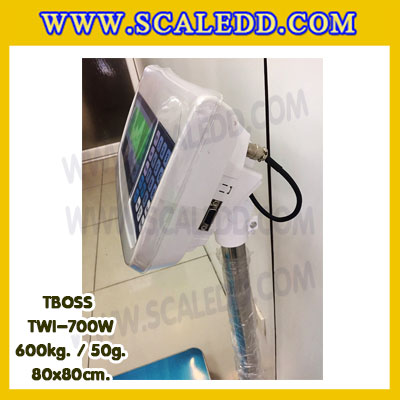 เครื่องชั่งน้ำหนัก600กิโลกรัม เครื่องชั่งน้ำหนัก600kg เครื่องชั่งดิจิตอล600kg เครื่องชั่งตั้งพื้น ตาชั่ง600kg ความละเอียด 50g ขนาดแท่นชั่ง80*80cm ยี่ห้อ TBOSS รุ่น TWI-700W (เครื่องชั่งผ่านตรวจรับรองจากสำนักชั่งตวงวัด)