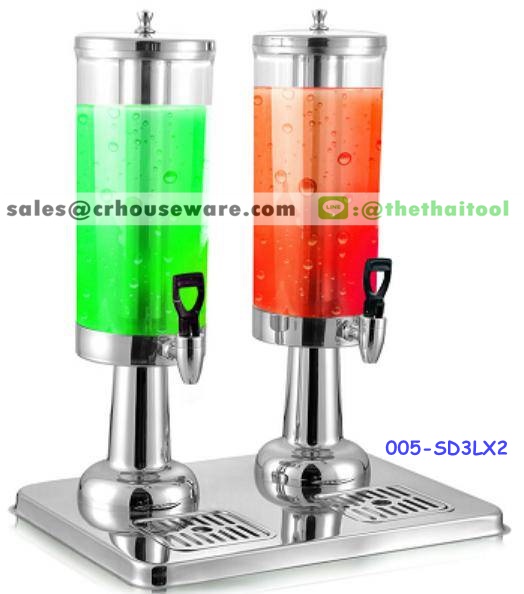 เครื่องจ่ายน้ำผลไม้ ขนาดความจุ 3 ลิตร โถคู่ รหัสสินค้า 005-SD3LX2