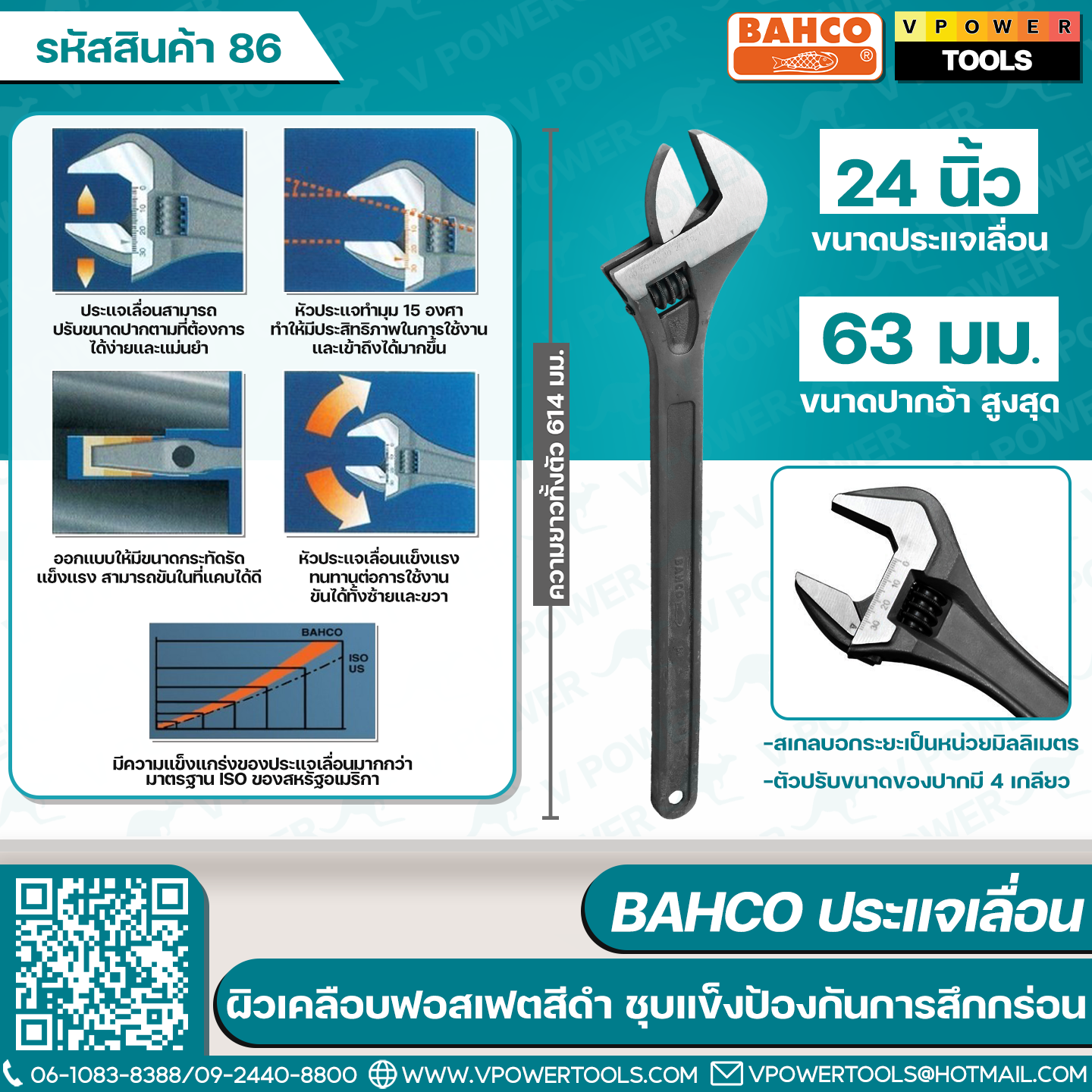 Bahco ประแจเลื่อน มาตรฐานสวีเดน ผลิตที่สเปน