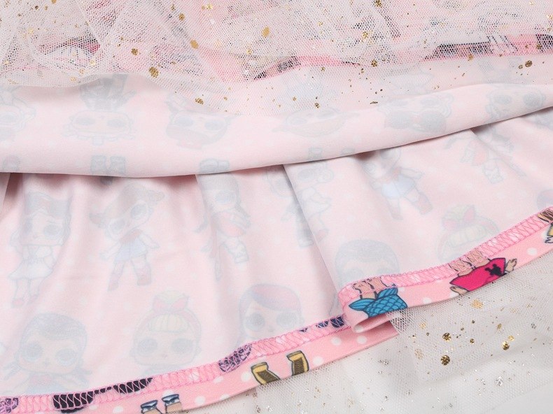 พร้อมส่ง ชุดเดรสแขนกุดลายยูนิคอน LOL สีชมพู